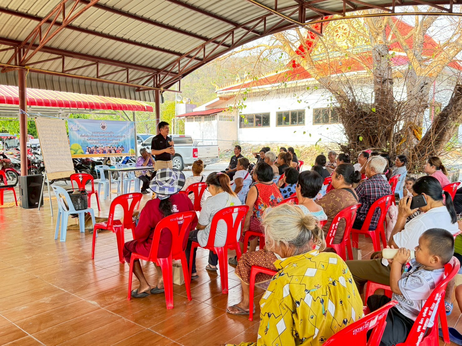 ประชุมประชาคมหมู่บ้าน เพื่อเพิ่มเติม เปลี่ยนแปลงแผนพัฒนาท้องถิ่น (พ.ศ.2566 – 2570) และจัดทำแผนพัฒนาท้องถิ่น (พ.ศ.2571 – 2575) และแจ้งอัตราค่าธรรมเนียมขยะ